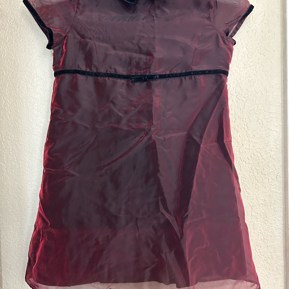 Girl’s Formal Dress with velvet trim throughout.